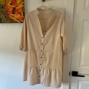 Gingham Button-Down Dress